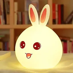 Дитячий силіконовий нічник Заєць Rabbit Silicone Lamp LY-271 акумуляторний світильник іграшка для сну - мініатюра 5