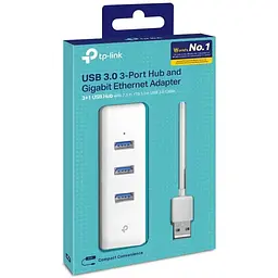 Мережевий адаптер TP-Link UE330 USB3.0 to GE 3xUSB3.0 HUB - мініатюра 3