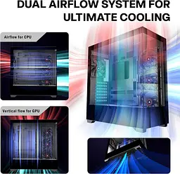 Комп'ютерний корпус KEDIERS P4 ATX Mid Tower з 4 вентиляторами - мініатюра 2