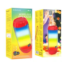 Акустична система Borofone BR25 Crazy sound colorful luminous червона - мініатюра 5