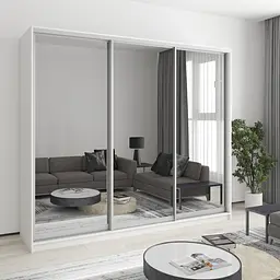 Шафа-купе тридверна MebelStar Уні AL 3 Дзеркала 240x60x210 см Аляска білий (MBS-3110)