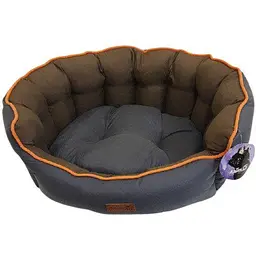 Лежанка AnimAll Royal Classic L GRAY - BEIGE для собак та котів сіра 59×53×20 см
