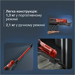 Пилосос Rowenta безпровідний X-Force 8.80 Animal, 250 Вт чорно-червоний (RH1872E0) - мініатюра 9