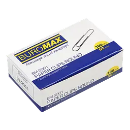 Скріпки нікельовані, розмір 50 мм, 100 шт. в упаковці BM.5001 Buromax