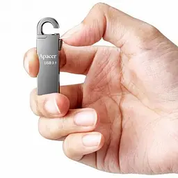 Флеш накопичувач із карабіном Apacer AH15A 128 GB USB 3.1 металевий - мініатюра 6