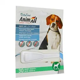 Краплі AnimAll VetLine Spot-On від бліх і кліщів для собак вагою 10-20 кг (TRP60883)