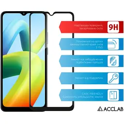 Скло захисне ACCLAB Full Glue Xiaomi Poco C50 Black (1283126589713) - мініатюра 3