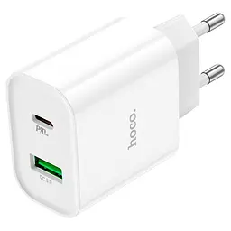 Мережевий зарядний пристрій Hoco C80A Plus Rapido PD20W+QC3. 0 charger білий - мініатюра 3
