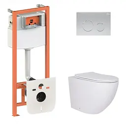 Набір Qtap Nest 4 в 1 підвісний унітаз Robin Ultra Quiet 520x365x365 + комплект інсталяції QT13332381AW47502 - мініатюра 1