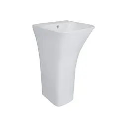 Умивальник підлоговий Qtap Crow 450x435x835 мм White + донний клапан PU02O, Білий - мініатюра 2