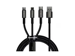 Кабель Lightning / Micro USB / USB Type-C BASEUS Tungsten Gold 3-in-1 1.5m Black (CAMLTWJ-01)