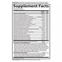 Сирі мультівітаміни для чоловіків Garden of Life Raw One for Men Vitamin Code 30 вегетаріанських капсул - мініатюра 2