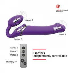 Страпон Strap-On-Me Vibrating L, 19 см (фіолетовий) - мініатюра 2