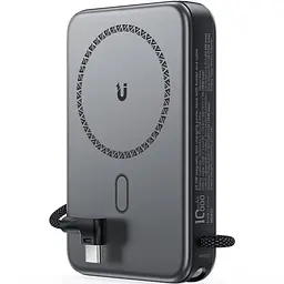 Універсальна мобільна батарея Acefast Magnetic Wireless 10000mAh 22.5W PD, QC 3.0 USB-C In/Out, QI 15W M24 Металево-Сірий