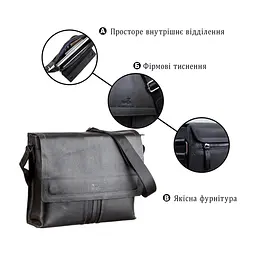 Сумка Shvigel Шкіряна Чорна (11106) - мініатюра 4