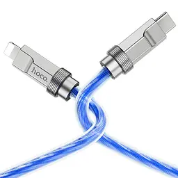 Дата кабель Hoco U113 Solid 20W Type-C to Lightning (1m) Blue - мініатюра 4