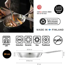 Пательня Fiskars All Steel Pure 28 см (1065628) - мініатюра 2