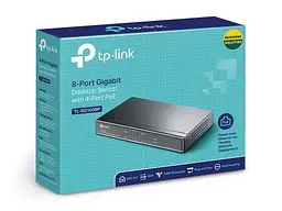 Комутатор TL-SG1008P, 8x100/1000 Mb/s, PoE 65.2W, металевий корпус TP-Link teh0028233 - мініатюра 5
