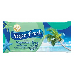 Серветки вологі Super Fresh Breeze 15 шт (120) 3490