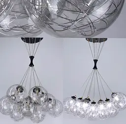 Підвісний світильник Transparent Bubbles на 9 плафонів з металевою ниткою Line.F 371/9 - мініатюра 3