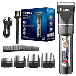 Професійна бездротова машинка Kemei KM-5073 для стрижки волосся USB та LED-дисплеєм 5вт Чорний
