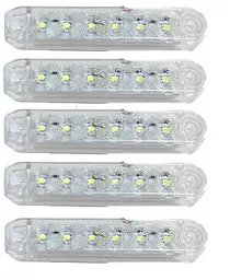Габарит LED прямокутний 100х20 мм / 12/24V / 6 діодів / Білий 1 шт. (MRT 53)