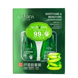 Набір зволожувальних гелів з алое для обличчя й тіла Lusidina Aloe Vera 99 100 + 150 мл