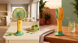 Акумуляторний вентилятор Light and Handy Fan із підставкою для телефона, 700 мА·год, 3 швидкості, 1,5-2,5 Вт, USB Type-C, 16,5 см, жовтий - мініатюра 5