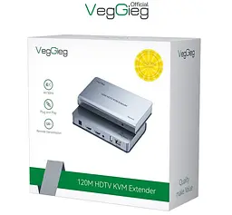 Подовжувач HDMI сигналу через UTP-кабель VEGGIEG VHD011 Extender KVM 4K, HDMI1.4/HDCP2.0, USB, Audio, 120m - мініатюра 5