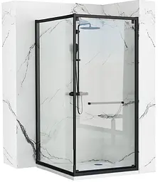 Душова кабіна Rea Space In 80x100 black REA-K8882, Чорний, Універсальна, прозорий