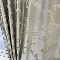 Жакардові штори темно-бежевого кольору з вензелем на тасьмі 2шт. 150х270 ALBO pbe0052394 - мініатюра 6