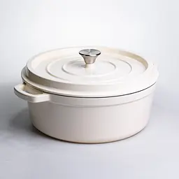 Кокотниця чавунна емальована 7,5 л, бежевий Yongkang HP-FLG-7 WHITE - мініатюра 6
