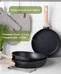 Сковорода Ardesto глибока Midori 28см алюміній чорний kuh0014485 - мініатюра 3