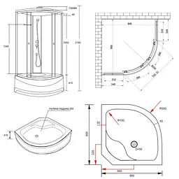 Душовий бокс Lidz Tani SB90x90.SAT.HIGH.FR LTSB9090SATHIGHFR - мініатюра 10