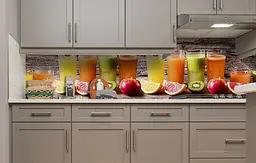 Кухонний фартух Смузі вінілова наклейка для кухні ПВХ цитруси Фрукти Помаранчевий 60х200 см Happy Pocket Z181348 - мініатюра 5