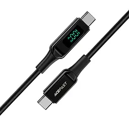 Дата кабель Acefast C6-03 USB-C to USB-C 100W zinc alloy digital display braided (2m) Black - мініатюра 3