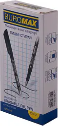 Ручка гелева Пиши-Стирай Erase Slim 0,5 мм, чорне чорнило BM.8300-02 Buromax (4823078962485) - мініатюра 3