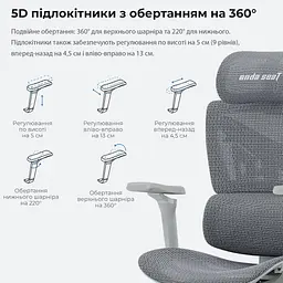 Ігрове крісло Anda Seat X-Air Pro Size XL Mesh Gray (AD-WY-01-GGF-G01) - мініатюра 9
