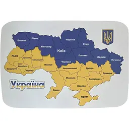 Дитячий дерев’яний пазл Карта України кольоровий 35 x 23 см