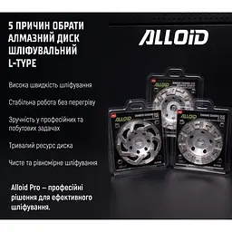 Диск алмазний Alloid Building Tools L-Type шліфувальний 125 мм (DG-6125L) - мініатюра 5