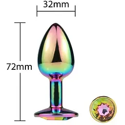 Металева анальна пробка Mai Attraction Toys №72 Rainbow - мініатюра 3