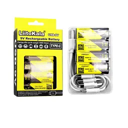Набір акумуляторів з 4 шт LiitoKala Lii-USB-9V + USB Type-C кабель зарядки - мініатюра 3