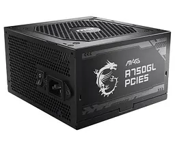 Блок живлення 750 Вт, MAG A750GL PCIE5, Black, модульний MSI teh0028957 - мініатюра 3