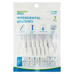 Міжзубні йоршики Healthy Smile з ковпачками 7 шт., ISO 0, 0.4 мм, білі