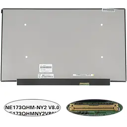 Матриця 17.3 NE173QHM-NY2 (2560*1440 40pin(eDP IPS 165Hz) LED SLIM(без планок та вушок) матова роз'єм праворуч знизу) для