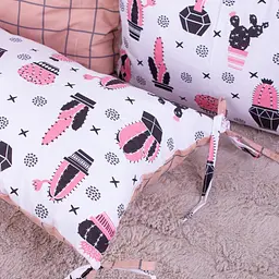 Захисна подушка-борт MirSon Kids Time 18-0004 Pink Cactus, розовая, 4 шт. - мініатюра 3