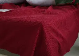 Простирадло-покривало Tag Tekstil піке 160х235 см. Косичка бордо - мініатюра 3