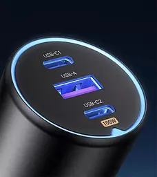 Автозарядний Ugreen CD293 130W 3 USB type-C адаптер швидкого заряджання (90413) - мініатюра 3