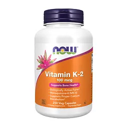 Вітамін K Now Foods 100 мкг (Vitamin K-2) - 250 веганських капсул