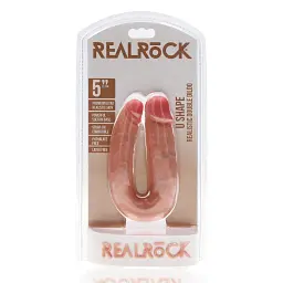 Двосторонній фалоімітатор RealRock Double Dildo 5”, 12.7 см (тілесний) - мініатюра 5